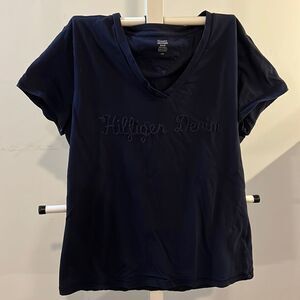 Tommy Hilfiger size large ladies navy blue shirt.